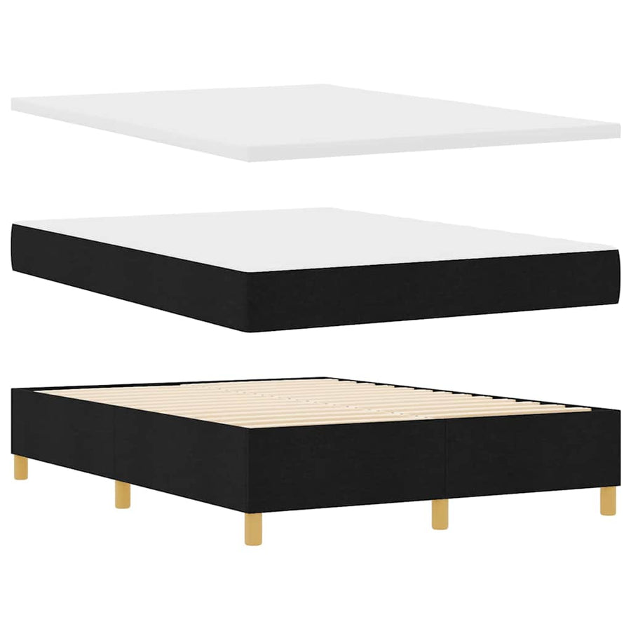 Boxspring bed met matras met hoofdeinde Zwart 160 x 200 cm Stof