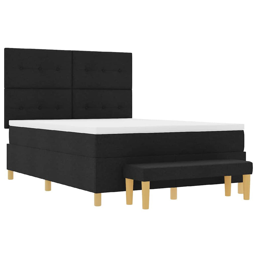 Boxspring bed met matras met hoofdeinde Zwart 160 x 200 cm Stof