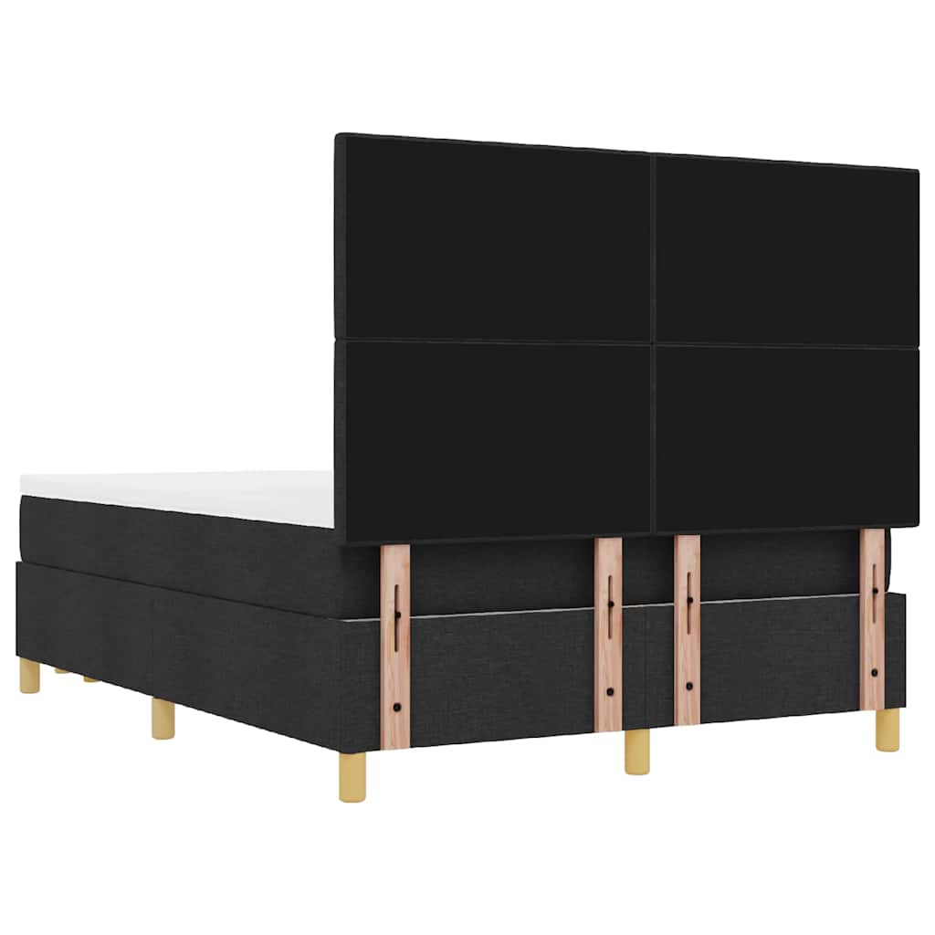 Boxspring bed met matras met hoofdeinde Zwart 160 x 200 cm Stof