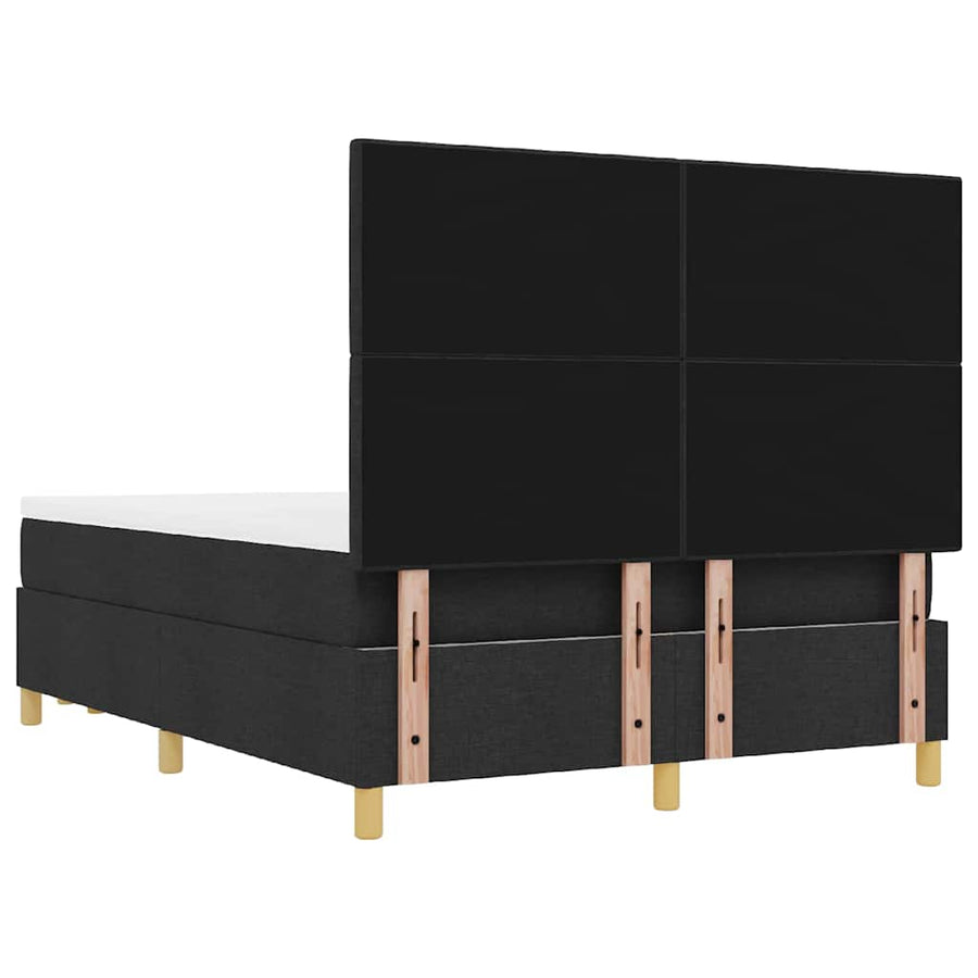 Boxspring bed met matras met hoofdeinde Zwart 160 x 200 cm Stof