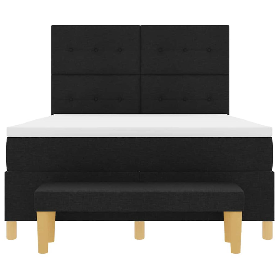 Boxspring bed met matras met hoofdeinde Zwart 160 x 200 cm Stof