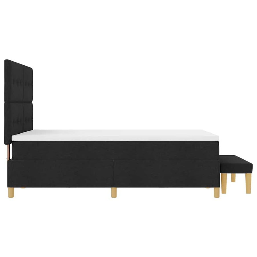 Boxspring bed met matras met hoofdeinde Zwart 160 x 200 cm Stof
