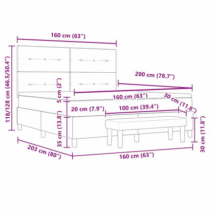 Boxspring bed met matras met hoofdeinde Zwart 160 x 200 cm Stof