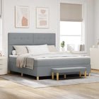 Boxspring bed lichtgrijs 180x200 cm met matras