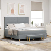 Boxspring bed lichtgrijs 180x200 cm met matras