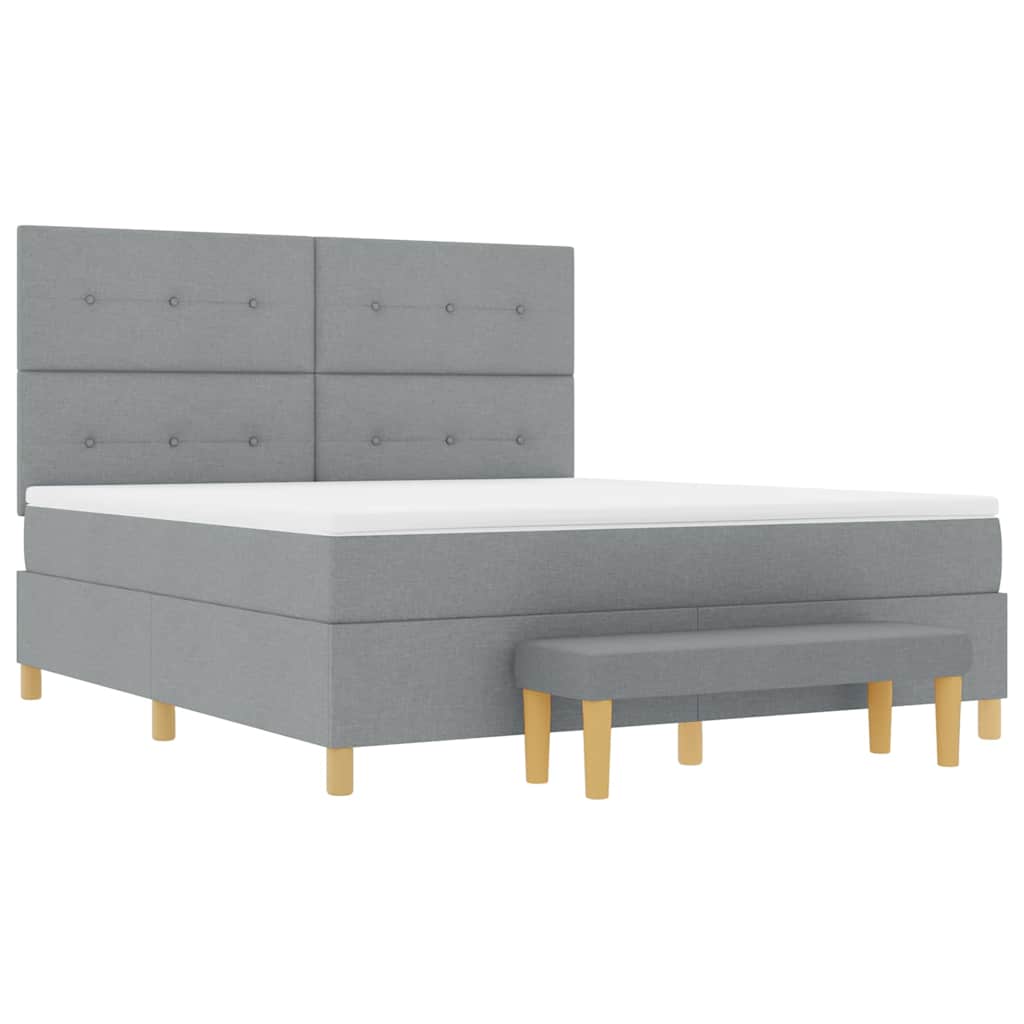 Boxspring bed met matras Lichtgrijs 180 x 200 cm Stof