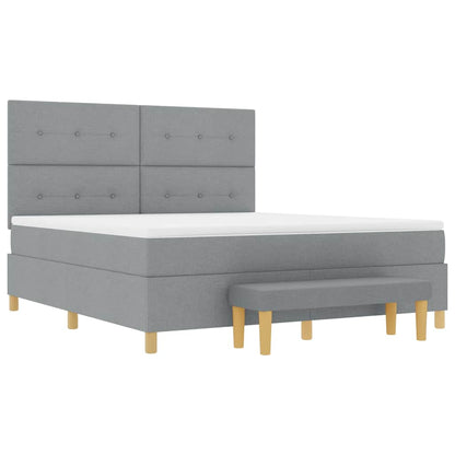Boxspring bed met matras Lichtgrijs 180 x 200 cm Stof