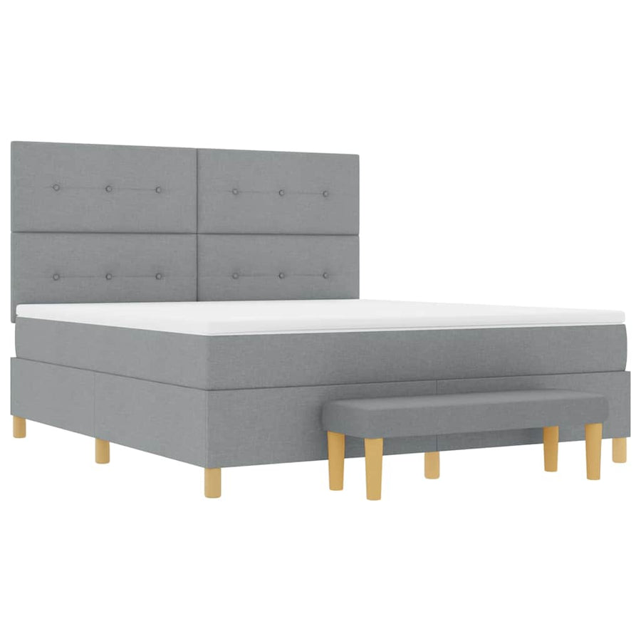Boxspring bed met matras Lichtgrijs 180 x 200 cm Stof