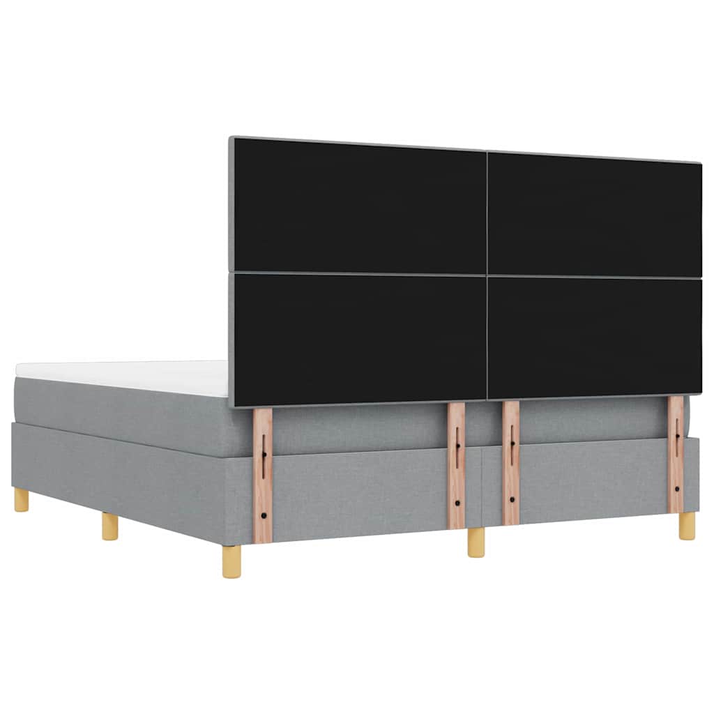 Boxspring bed met matras Lichtgrijs 180 x 200 cm Stof