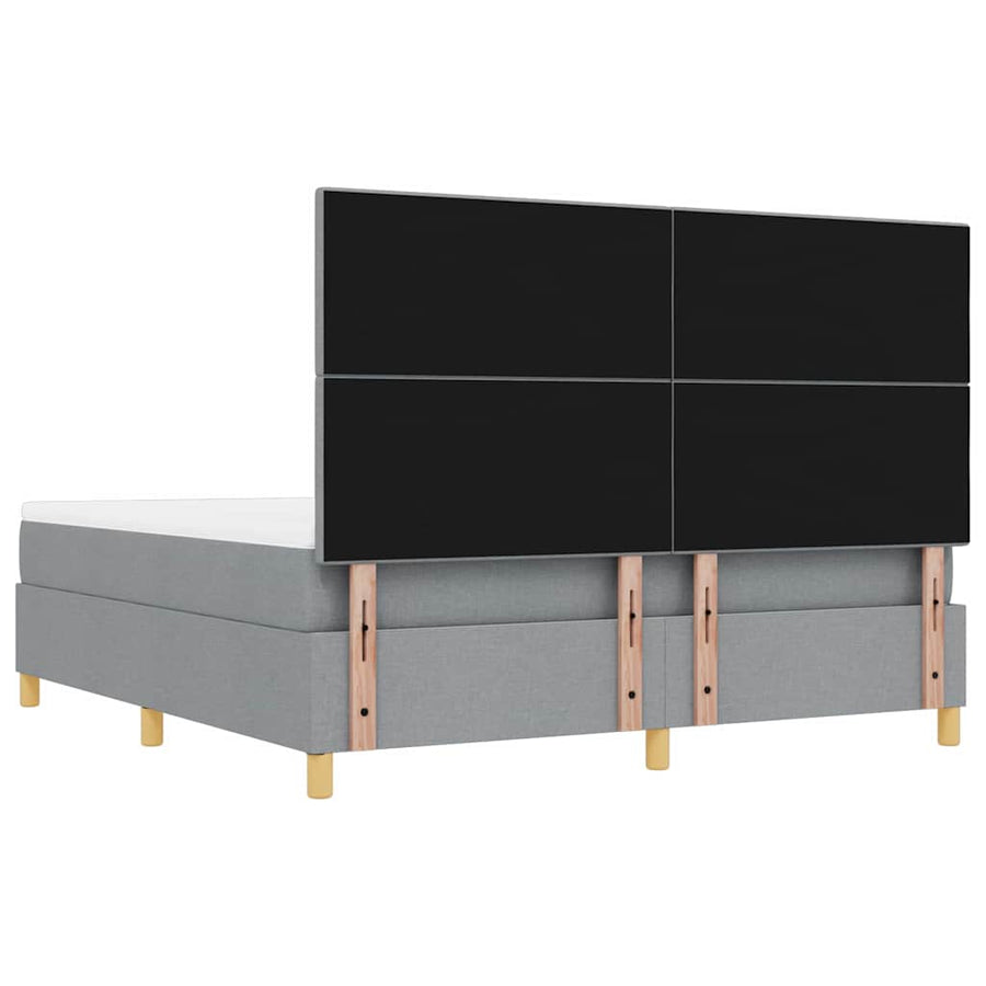 Boxspring bed met matras Lichtgrijs 180 x 200 cm Stof