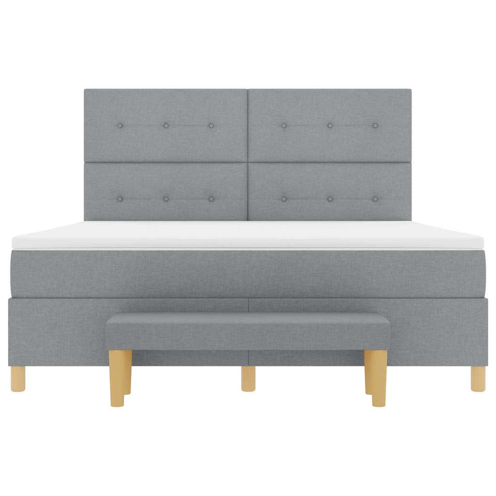 Boxspring bed met matras Lichtgrijs 180 x 200 cm Stof