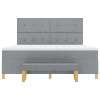 Boxspring bed met matras Lichtgrijs 180 x 200 cm Stof