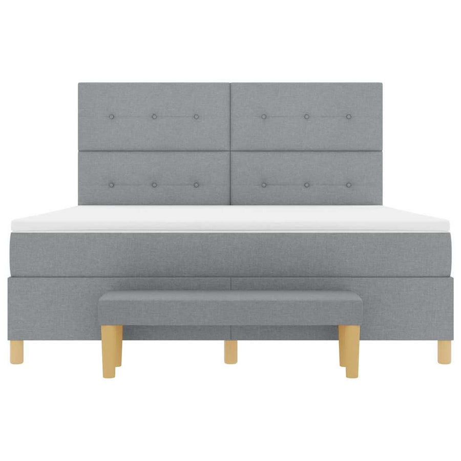 Boxspring bed met matras Lichtgrijs 180 x 200 cm Stof