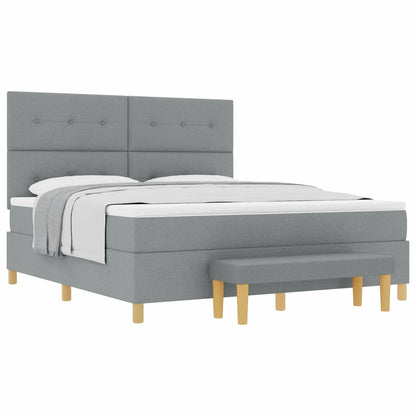 Boxspring bed met matras Lichtgrijs 180 x 200 cm Stof