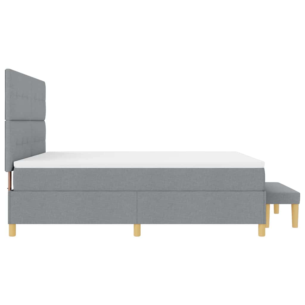 Boxspring bed met matras Lichtgrijs 180 x 200 cm Stof