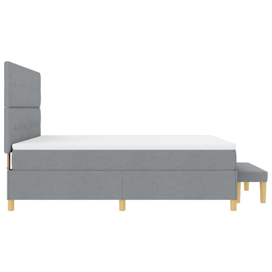 Boxspring bed met matras Lichtgrijs 180 x 200 cm Stof