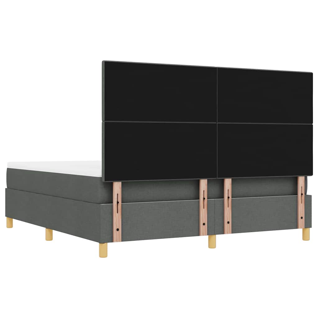 Boxspring bed met hoofdeinde Donkergrijs 200 x 180 cm Stof