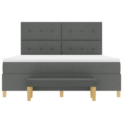 Boxspring bed met hoofdeinde Donkergrijs 200 x 180 cm Stof