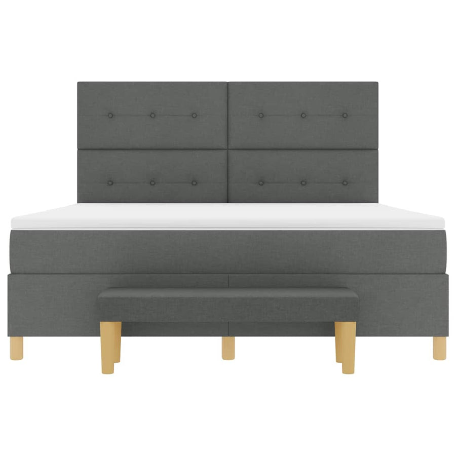 Boxspring bed met hoofdeinde Donkergrijs 200 x 180 cm Stof