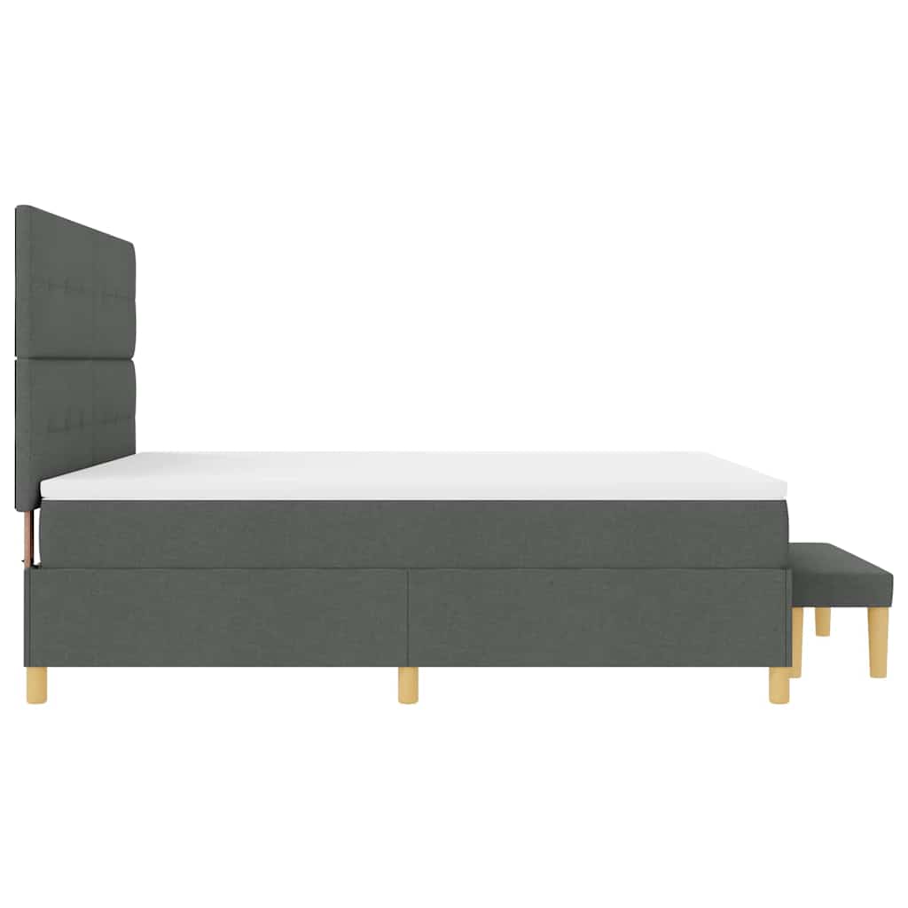 Boxspring bed met hoofdeinde Donkergrijs 200 x 180 cm Stof