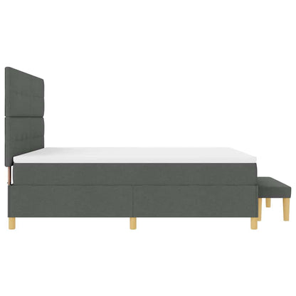Boxspring bed met hoofdeinde Donkergrijs 200 x 180 cm Stof