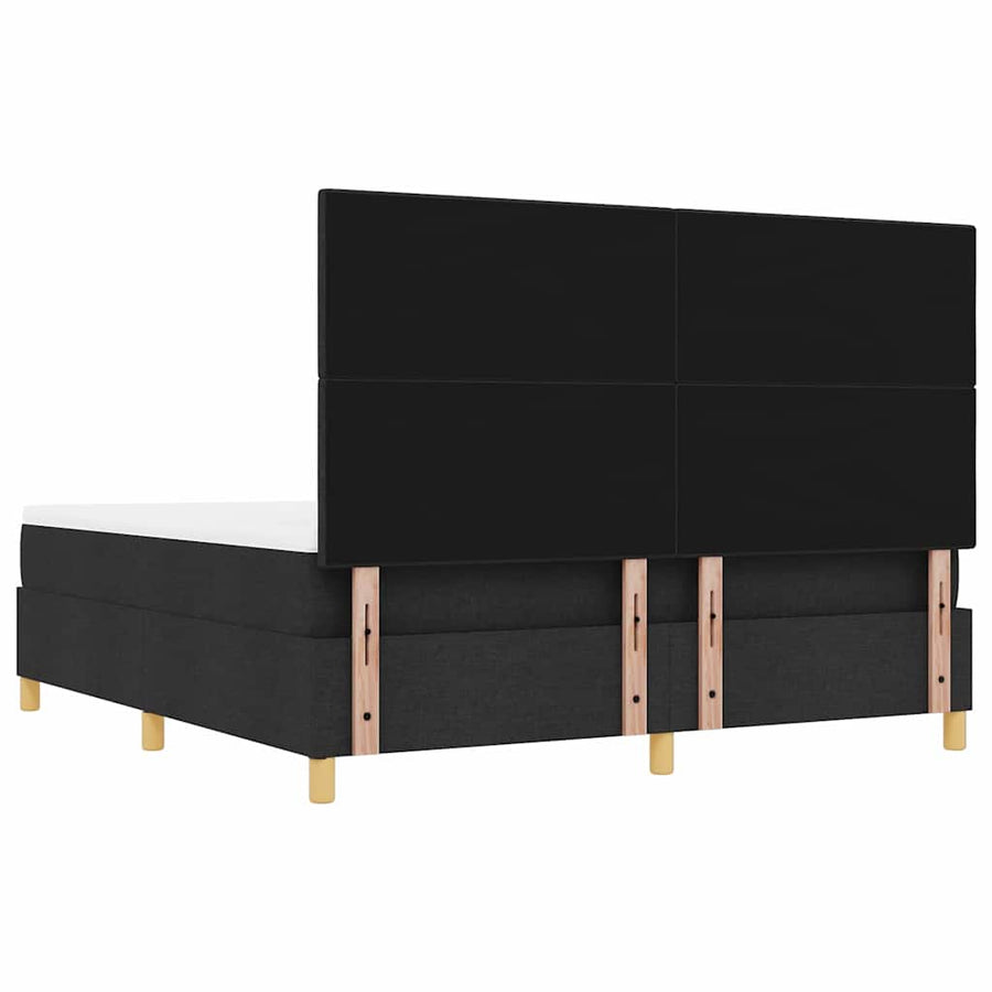 Boxspring bed met matras met hoofdeinde Zwart 180 x 200 cm Stof