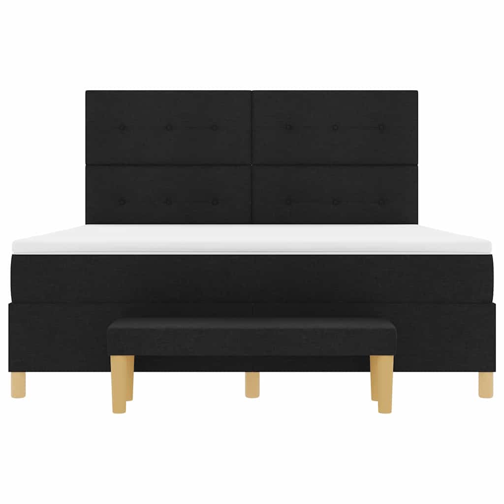 Boxspring bed met matras met hoofdeinde Zwart 180 x 200 cm Stof