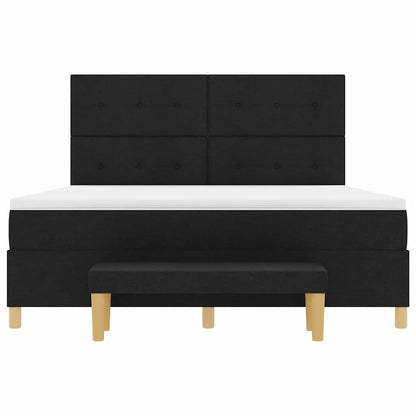 Boxspring bed met matras met hoofdeinde Zwart 180 x 200 cm Stof