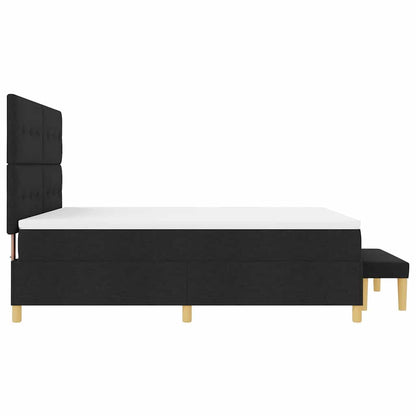 Boxspring bed met matras met hoofdeinde Zwart 180 x 200 cm Stof