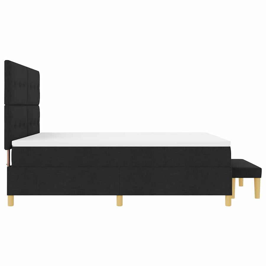 Boxspring bed met matras met hoofdeinde Zwart 180 x 200 cm Stof