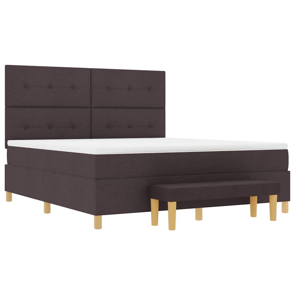 Boxspring bed met matras Donkerbruin 180 x 200 cm Stof