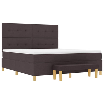 Boxspring bed met matras Donkerbruin 180 x 200 cm Stof