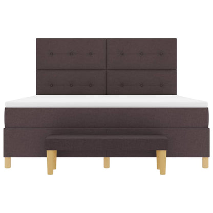 Boxspring bed met matras Donkerbruin 180 x 200 cm Stof