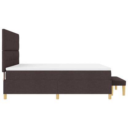 Boxspring bed met matras Donkerbruin 180 x 200 cm Stof
