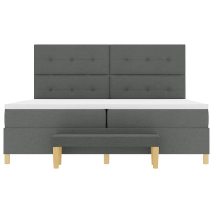 Boxspring bed met hoofdeinde Donkergrijs 200 x 200 cm Stof