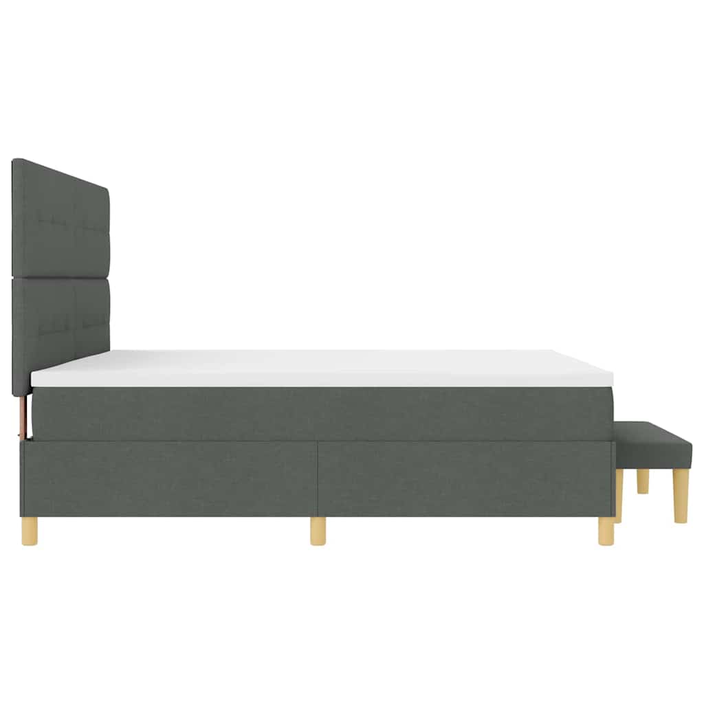 Boxspring bed met hoofdeinde Donkergrijs 200 x 200 cm Stof