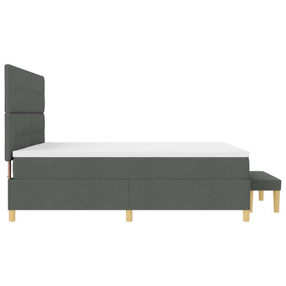 Boxspring bed met hoofdeinde Donkergrijs 200 x 200 cm Stof