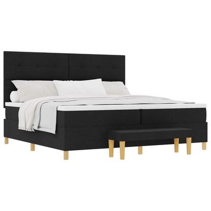 Boxspring bed met hoofdeinde Zwart 200 x 200 cm Stof