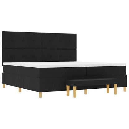 Boxspring bed met hoofdeinde Zwart 200 x 200 cm Stof
