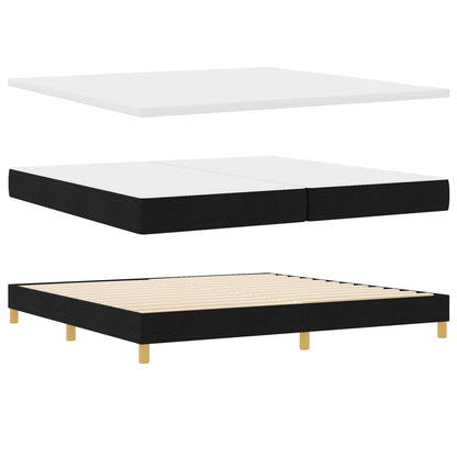 Boxspring bed met hoofdeinde Zwart 200 x 200 cm Stof