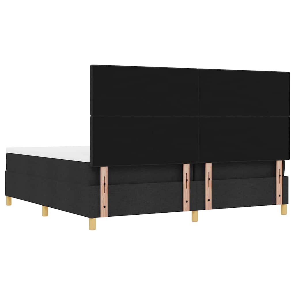 Boxspring bed met hoofdeinde Zwart 200 x 200 cm Stof