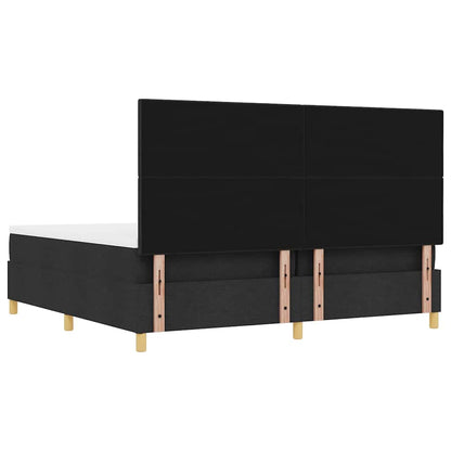 Boxspring bed met hoofdeinde Zwart 200 x 200 cm Stof