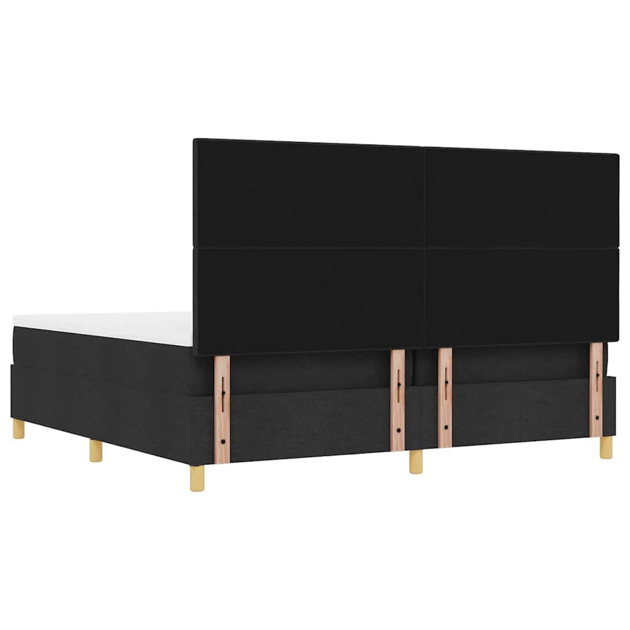 Boxspring bed met hoofdeinde Zwart 200 x 200 cm Stof