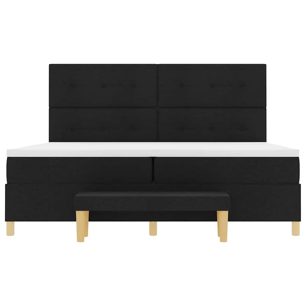 Boxspring bed met hoofdeinde Zwart 200 x 200 cm Stof