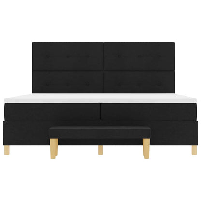 Boxspring bed met hoofdeinde Zwart 200 x 200 cm Stof