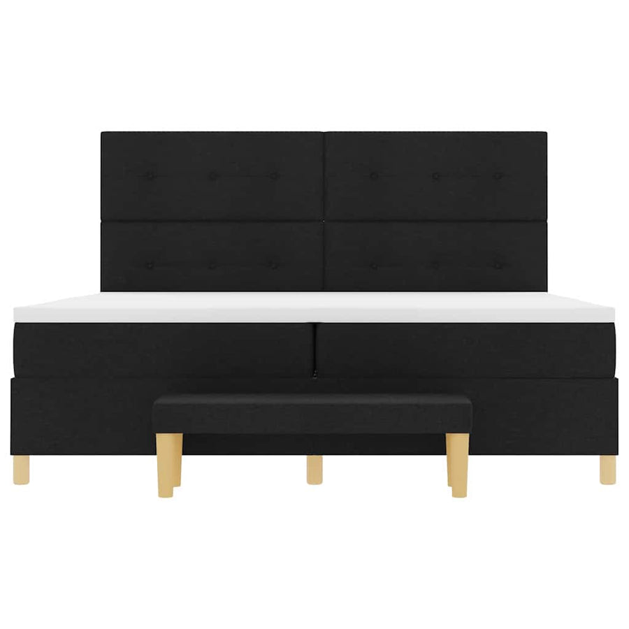 Boxspring bed met hoofdeinde Zwart 200 x 200 cm Stof