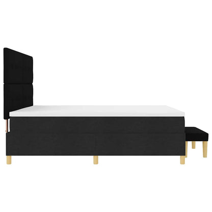 Boxspring bed met hoofdeinde Zwart 200 x 200 cm Stof