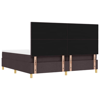 Boxspring bed met hoofdeinde Donkerbruin 200 x 200 cm Stof