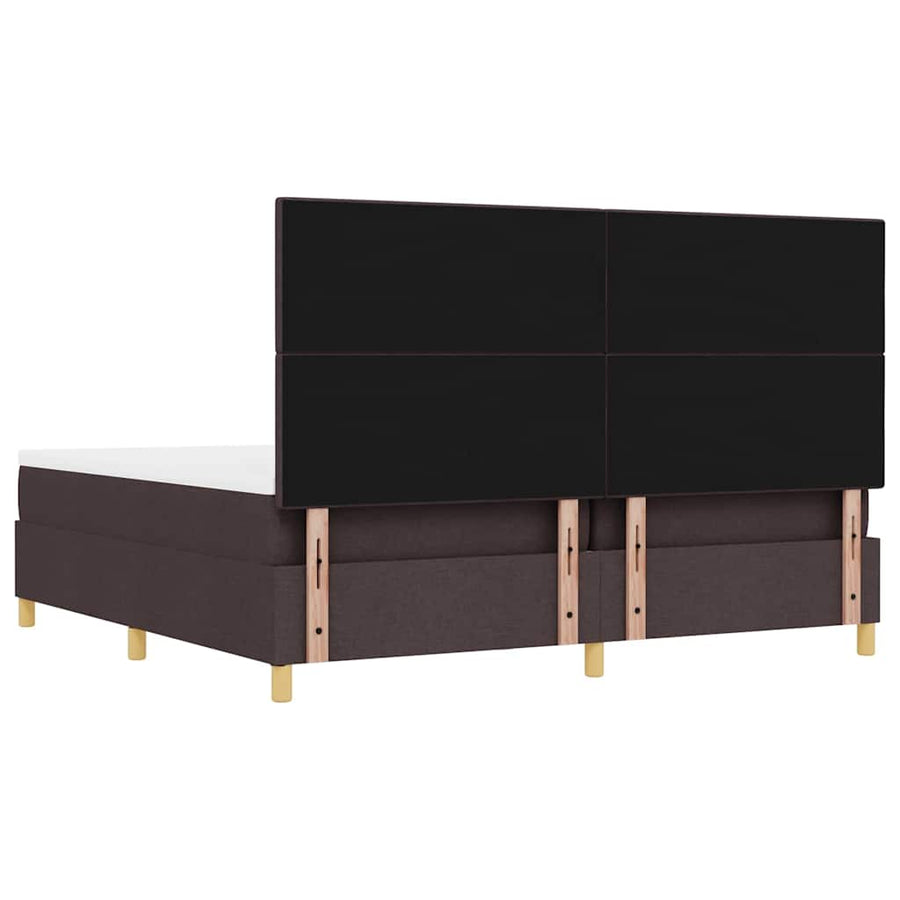 Boxspring bed met hoofdeinde Donkerbruin 200 x 200 cm Stof