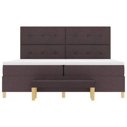 Boxspring bed met hoofdeinde Donkerbruin 200 x 200 cm Stof